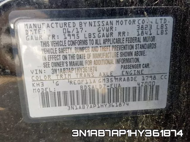 3N1AB7AP1HY361874 фото 2