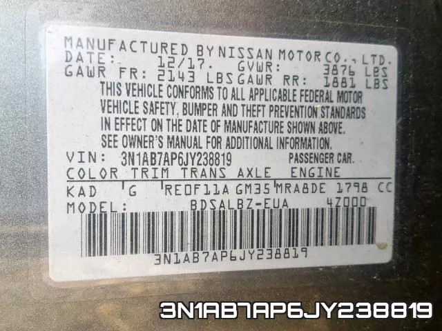 3N1AB7AP6JY238819 фото 2