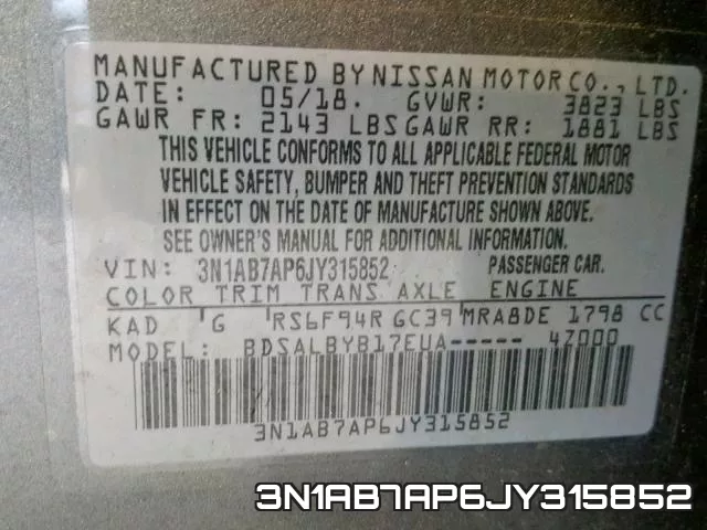 3N1AB7AP6JY315852 фото 2