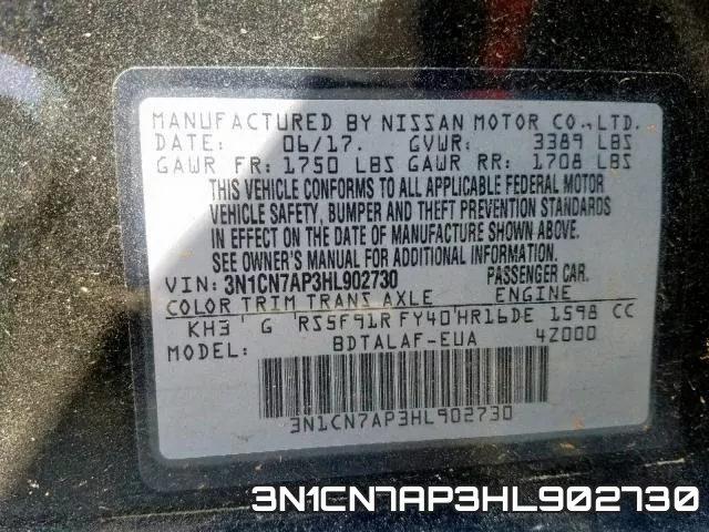 3N1CN7AP3HL902730 фото 2
