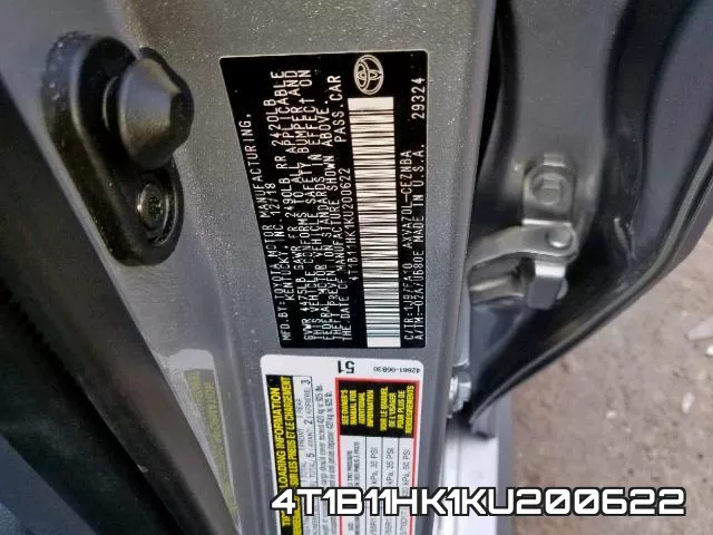 4T1B11HK1KU200622 фото 2