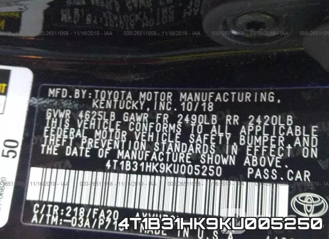 4T1B31HK9KU005250 фото 10