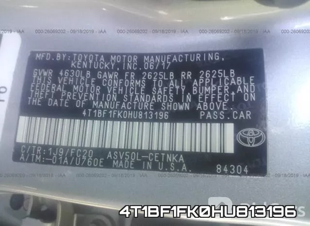 4T1BF1FK0HU813196 фото 10