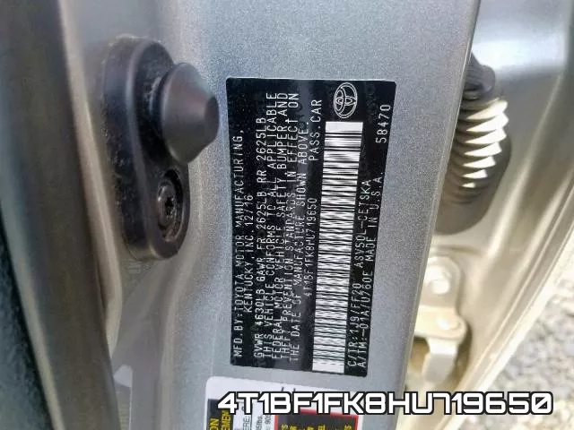 4T1BF1FK8HU719650 фото 2