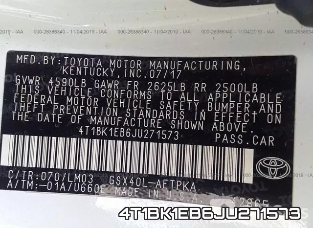 4T1BK1EB6JU271573 фото 10