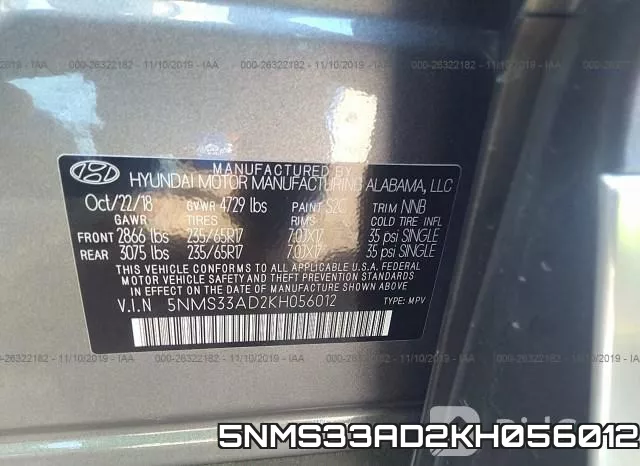 5NMS33AD2KH056012 фото 10