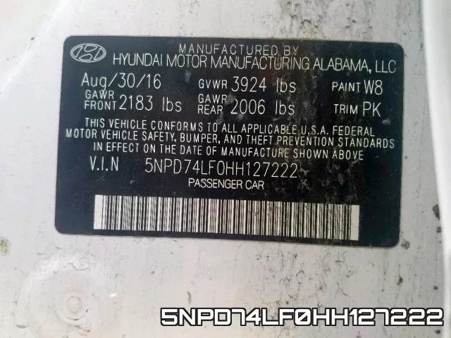 5NPD74LF0HH127222 фото 2