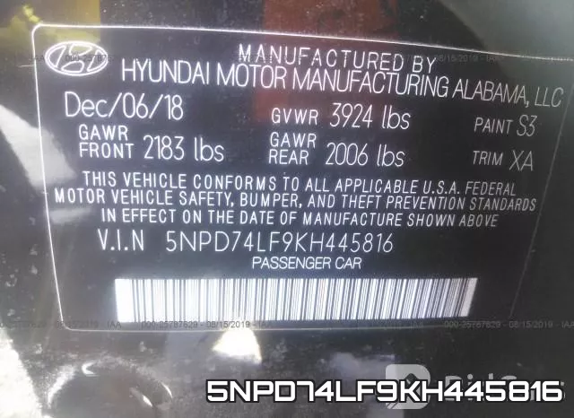 5NPD74LF9KH445816 фото 10