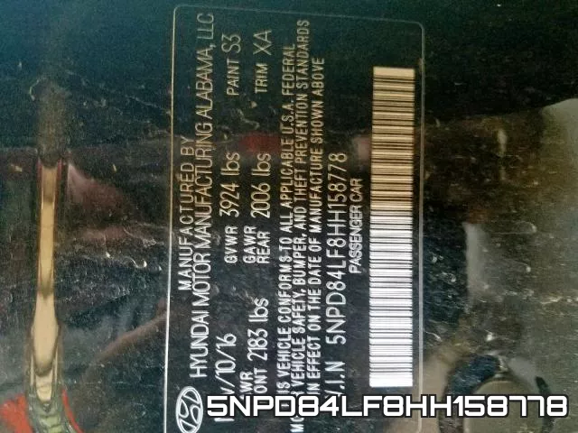 5NPD84LF8HH158778 фото 2