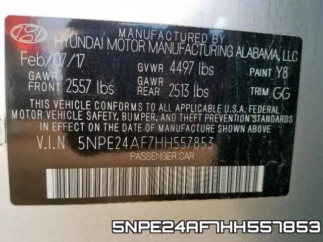 5NPE24AF7HH557853 фото 2