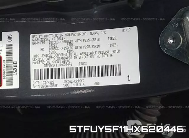 5TFUY5F11HX620446 фото 10