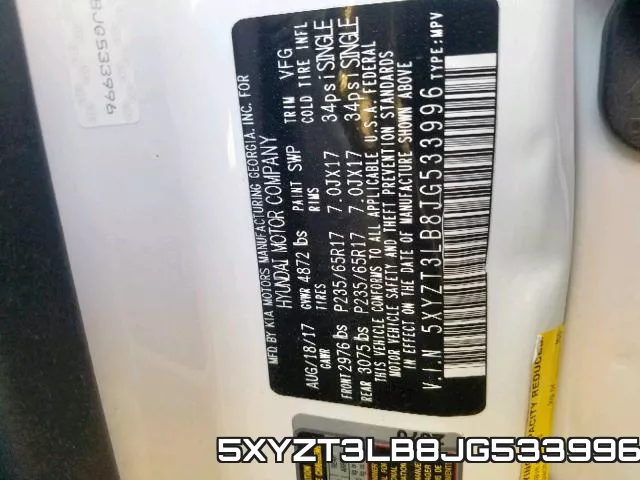 5XYZT3LB8JG533996 фото 2
