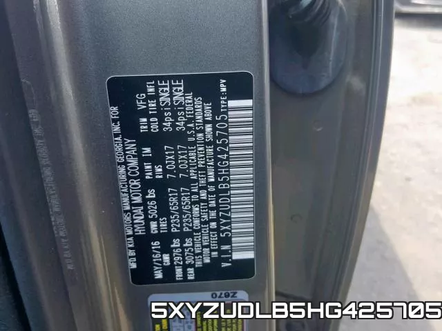 5XYZUDLB5HG425705 фото 2