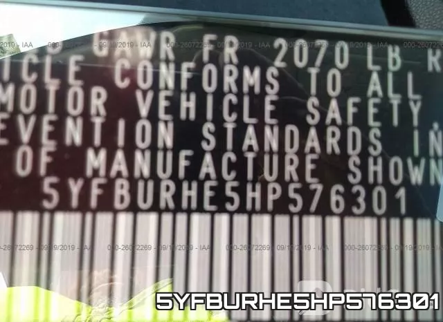 5YFBURHE5HP576301 фото 10