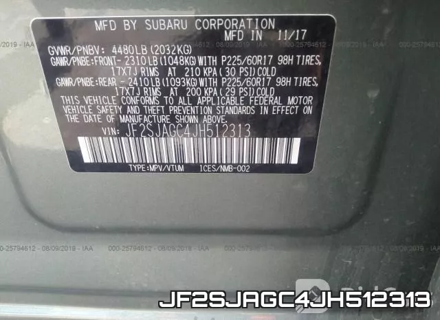 JF2SJAGC4JH512313 фото 10