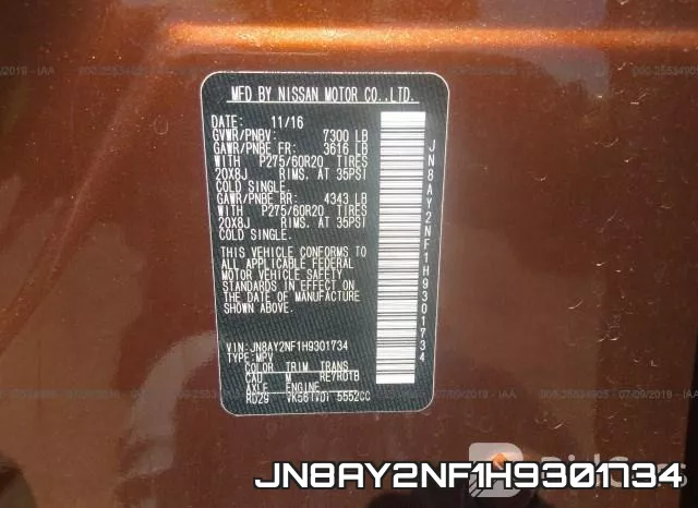 JN8AY2NF1H9301734 фото 10