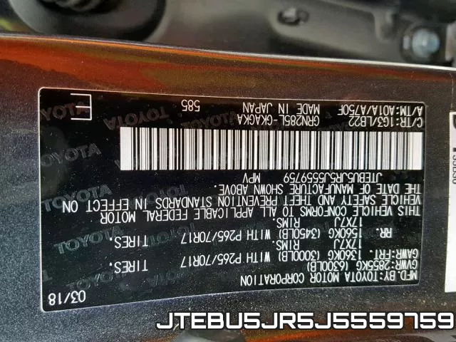 JTEBU5JR5J5559759 фото 2