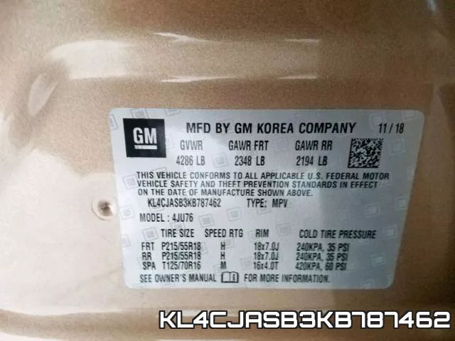 KL4CJASB3KB787462 фото 2