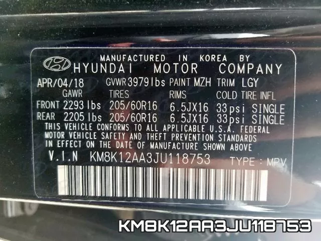 KM8K12AA3JU118753 фото 2