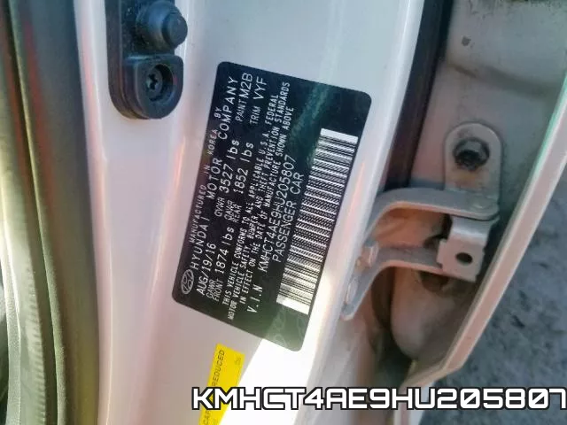 KMHCT4AE9HU205807 фото 2