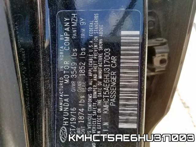 KMHCT5AE6HU317003 фото 2