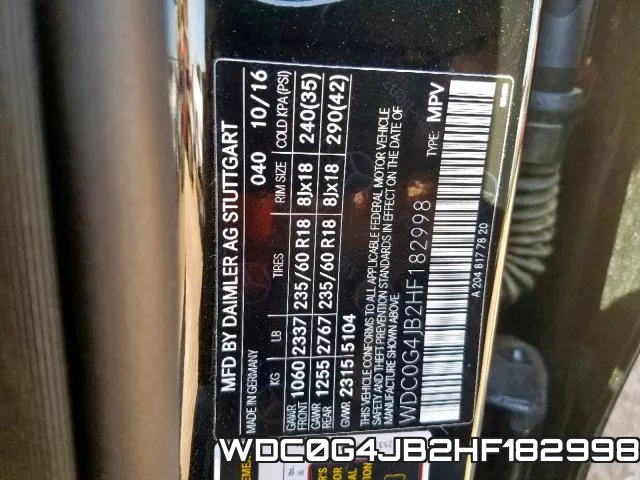 WDC0G4JB2HF182998 фото 2