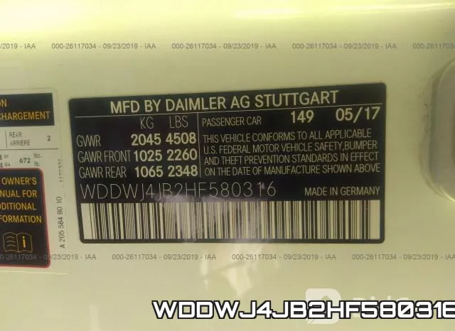 WDDWJ4JB2HF580316 фото 9