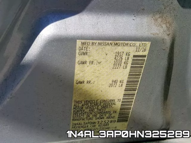1N4AL3AP0HN325289 фото 2