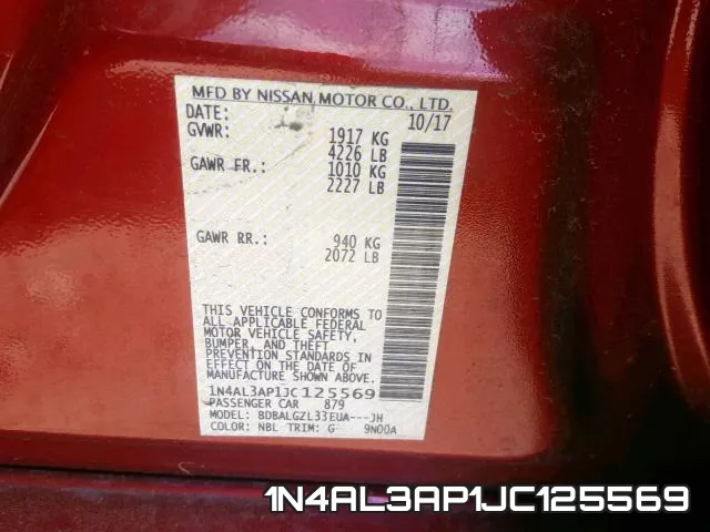 1N4AL3AP1JC125569 фото 2