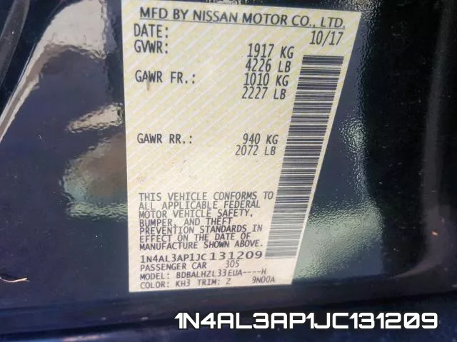 1N4AL3AP1JC131209 фото 2