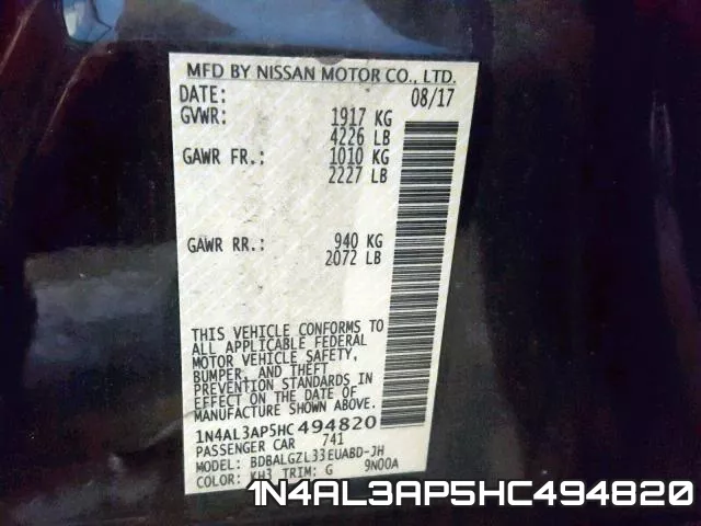 1N4AL3AP5HC494820 фото 2