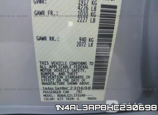 1N4AL3AP8HC230698 фото 10