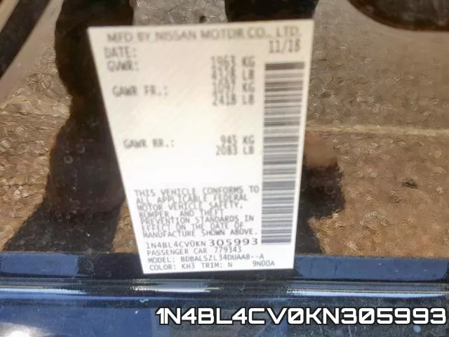 1N4BL4CV0KN305993 фото 2