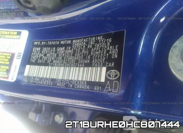2T1BURHE0HC807444 фото 10