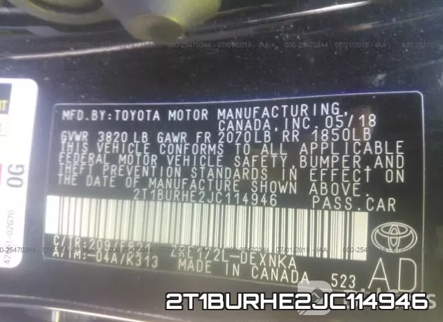 2T1BURHE2JC114946 фото 10