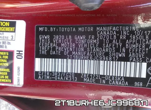 2T1BURHE6JC996817 фото 9