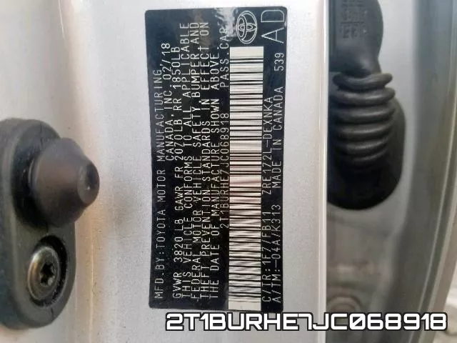 2T1BURHE7JC068918 фото 2