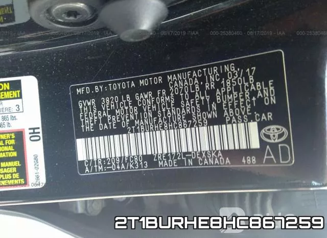 2T1BURHE8HC867259 фото 10