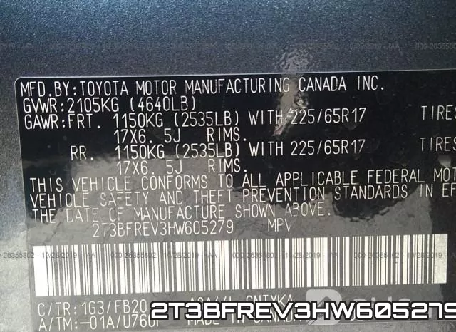 2T3BFREV3HW605279 фото 8