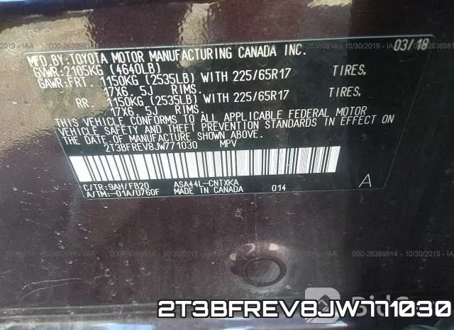 2T3BFREV8JW771030 фото 10