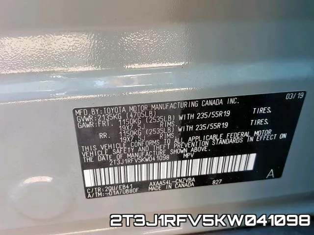 2T3J1RFV5KW041098 фото 2