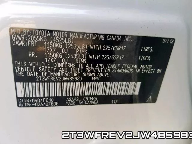 2T3WFREV2JW485983 фото 2