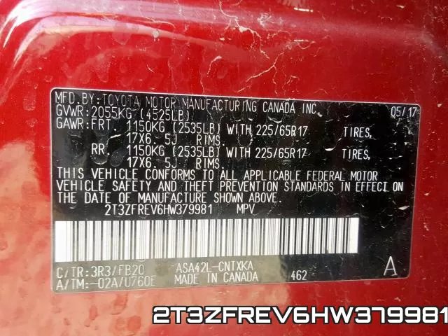 2T3ZFREV6HW379981 фото 2