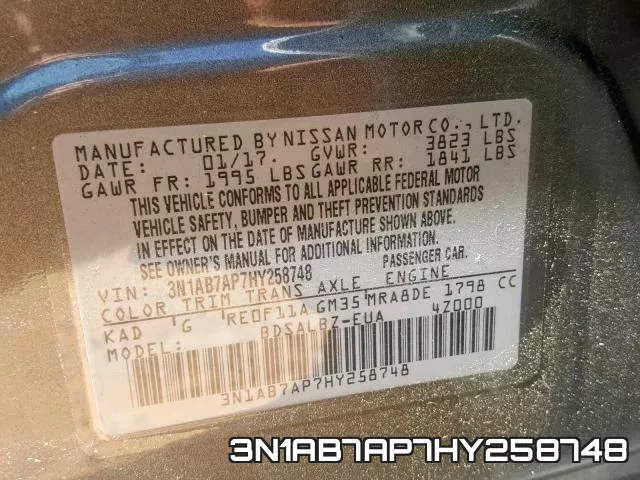 3N1AB7AP7HY258748 фото 2