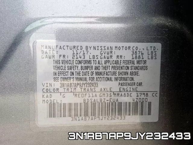 3N1AB7AP9JY232433 фото 2