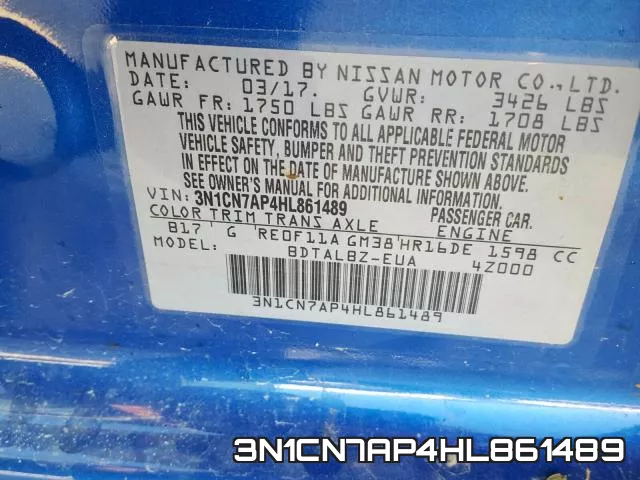 3N1CN7AP4HL861489 фото 2