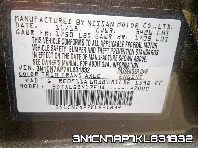 3N1CN7AP7KL831832 фото 2