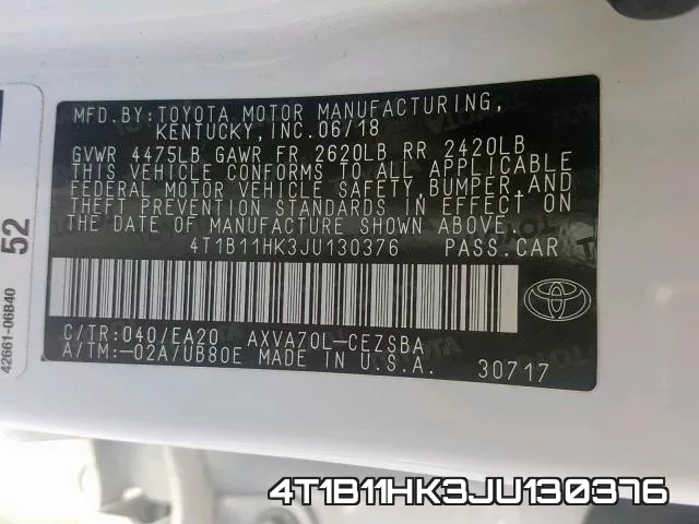 4T1B11HK3JU130376 фото 2