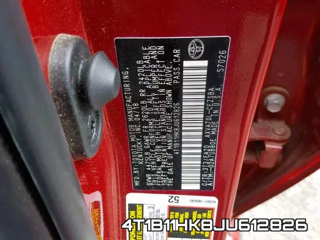 4T1B11HK8JU612826 фото 2