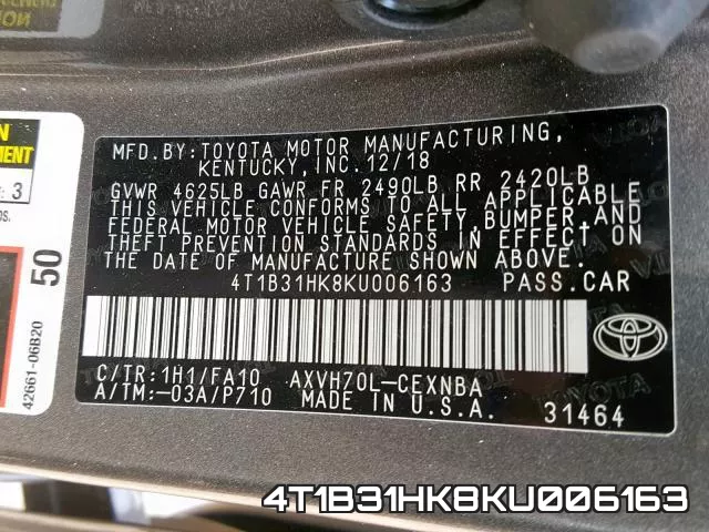 4T1B31HK8KU006163 фото 2